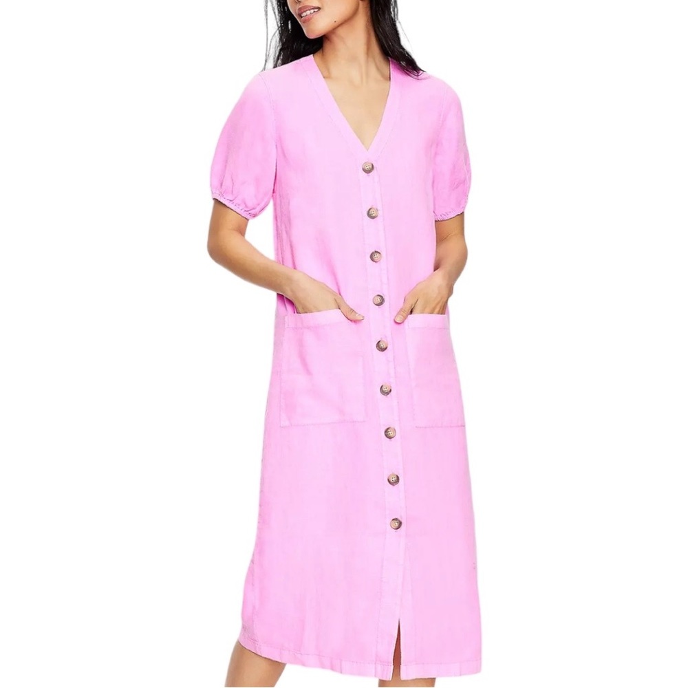 Lou & Grey Linen Pocket Midi Dress